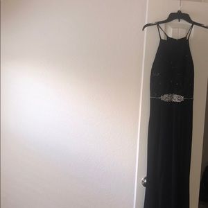 Black long gown prom dress